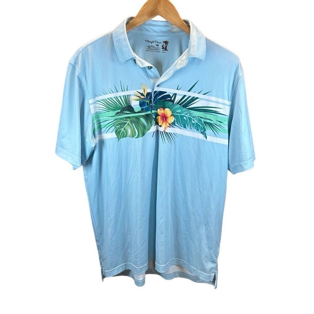 Straight Down Medium (M) Polo Floral Hawaiian Muana Lani